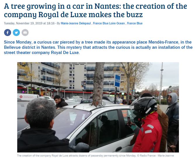 حقيقة شجرة تخترق سيارة في فرنسا
