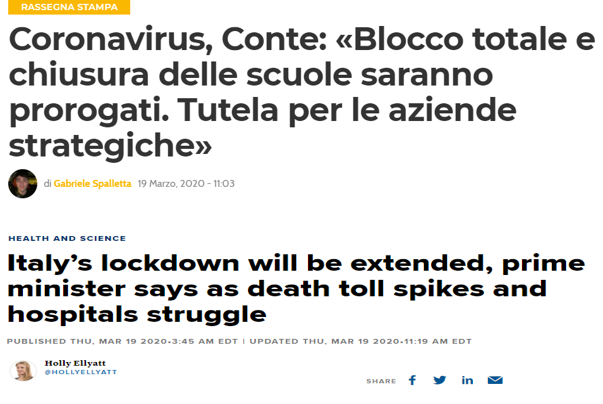 حقيقة تصريح رئيس وزراء ايطاليا بفقدان السيطرة الكلية على الوضع في البلاد