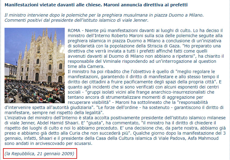 حقيقة صلاة المسلمين في ميلانو لرفع البلاء بسبب كورونا